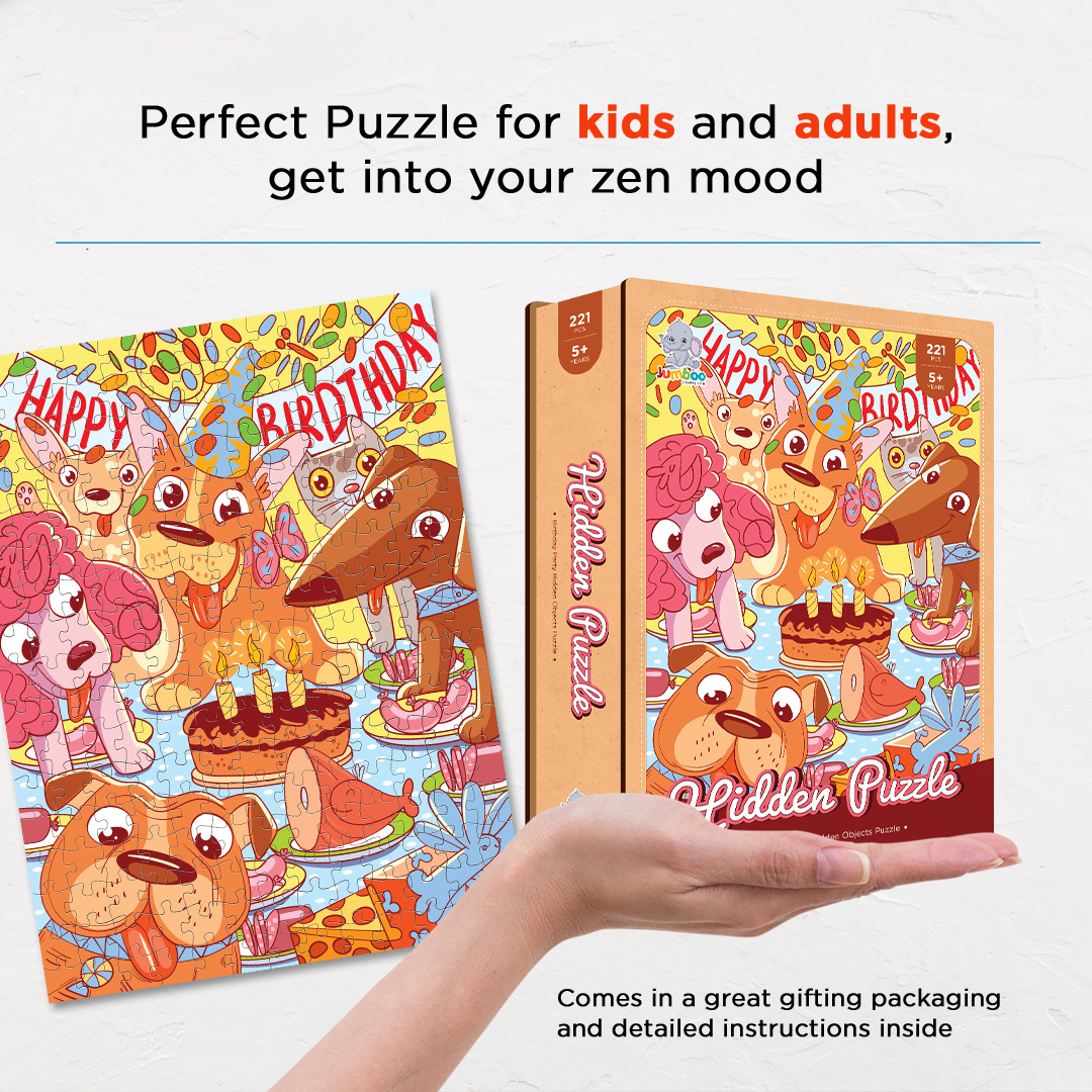 Birthday Party hidden objects puzzle perfect for the curious kids