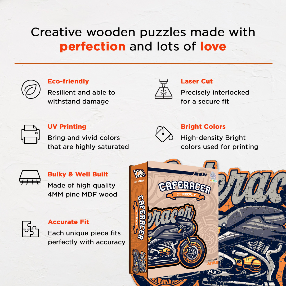 Caferacer Motorcycle a perfectly crafted jigsaw puzzle for bike lovers