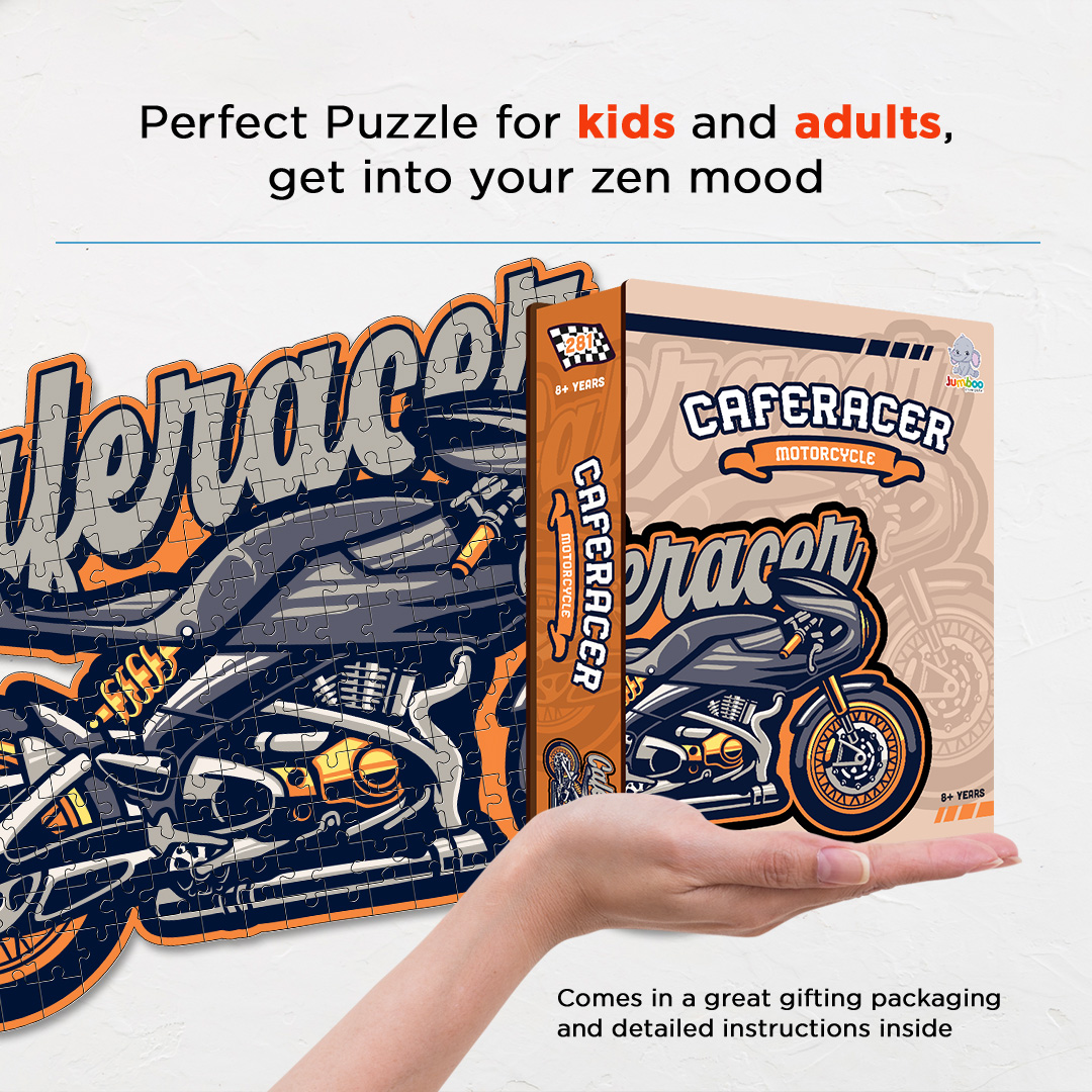 Caferacer Motorcycle a perfectly crafted jigsaw puzzle for bike lovers