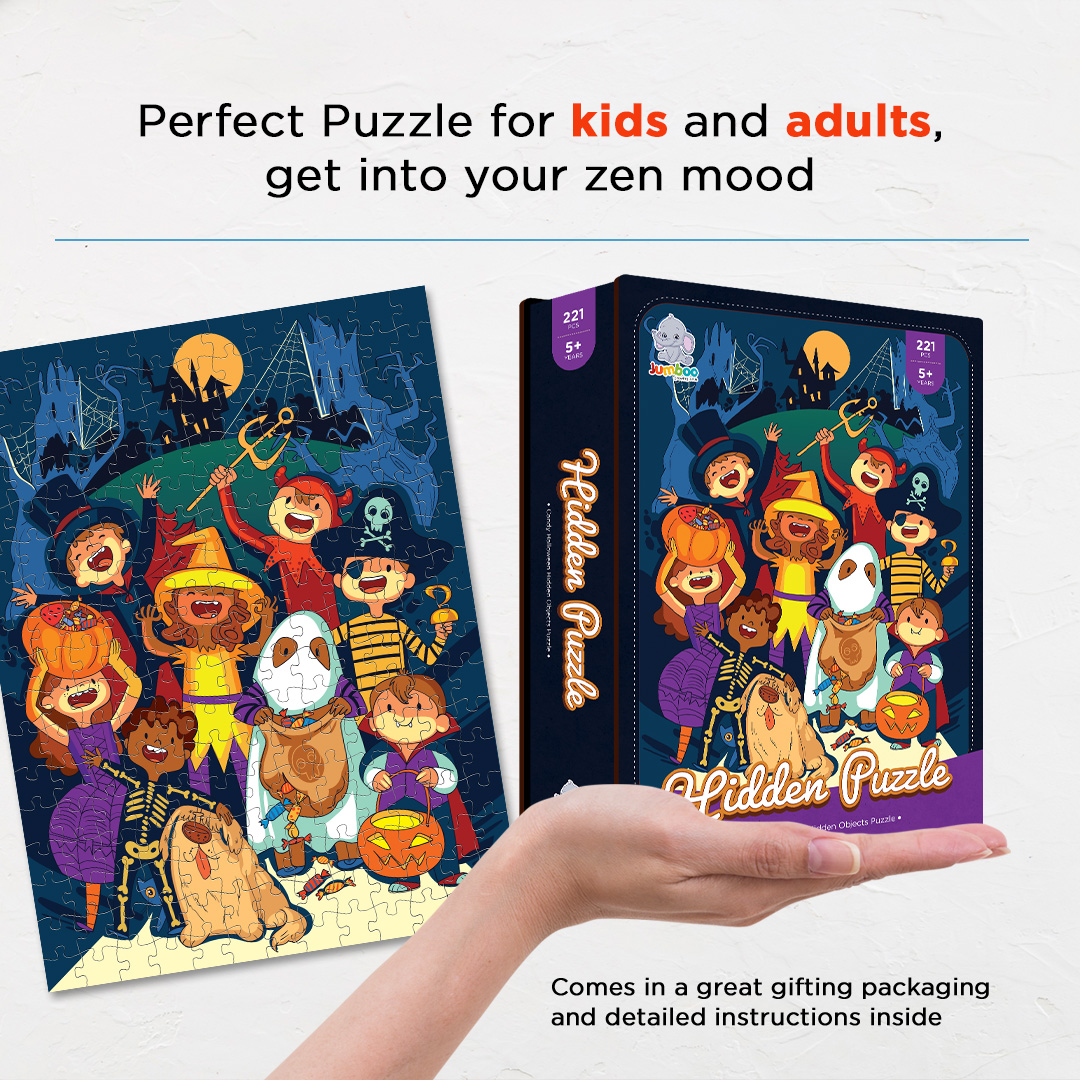 Candy Halloween hidden objects puzzle perfect for the curious kids