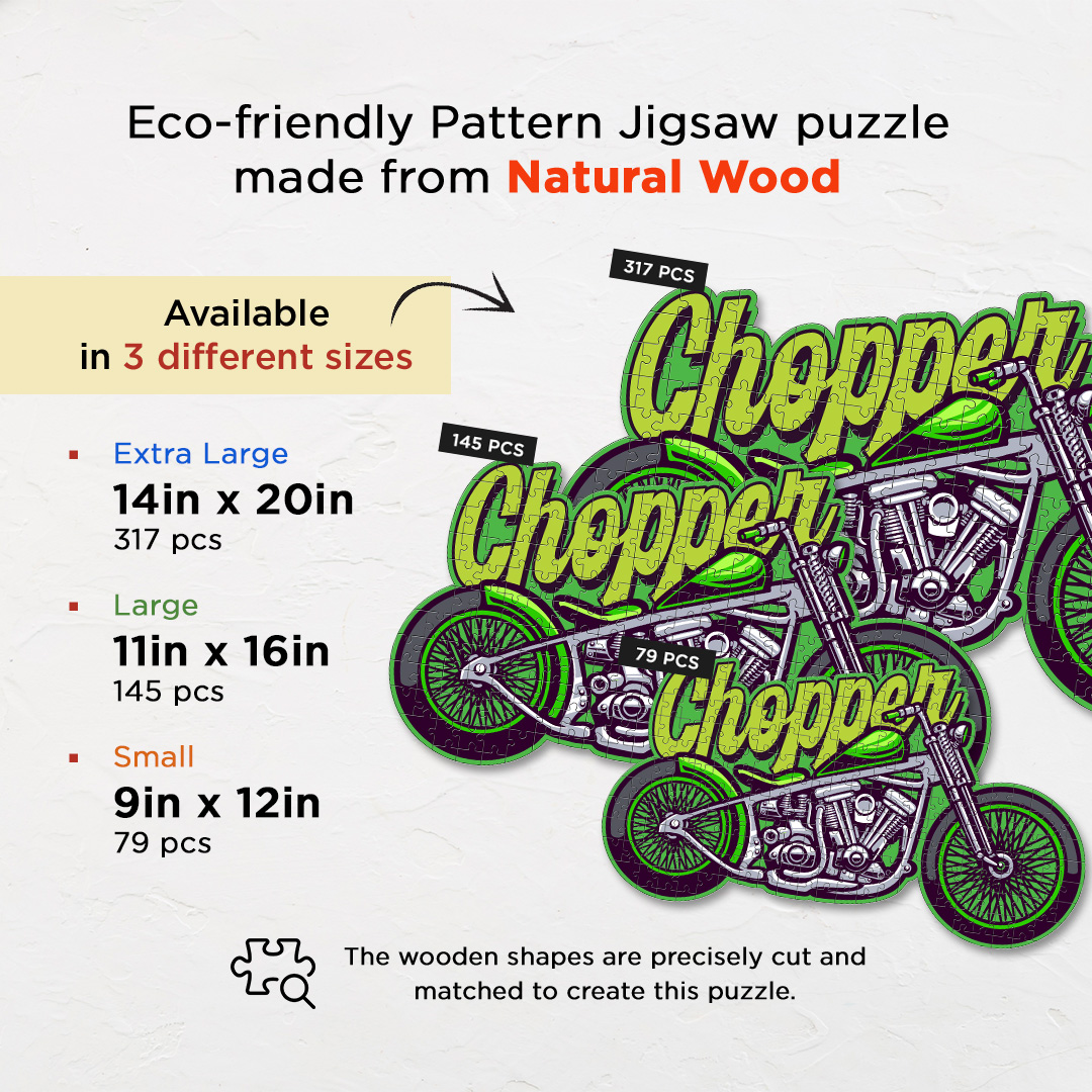 Chopper Motorcycle a perfectly crafted jigsaw puzzle for bike lovers
