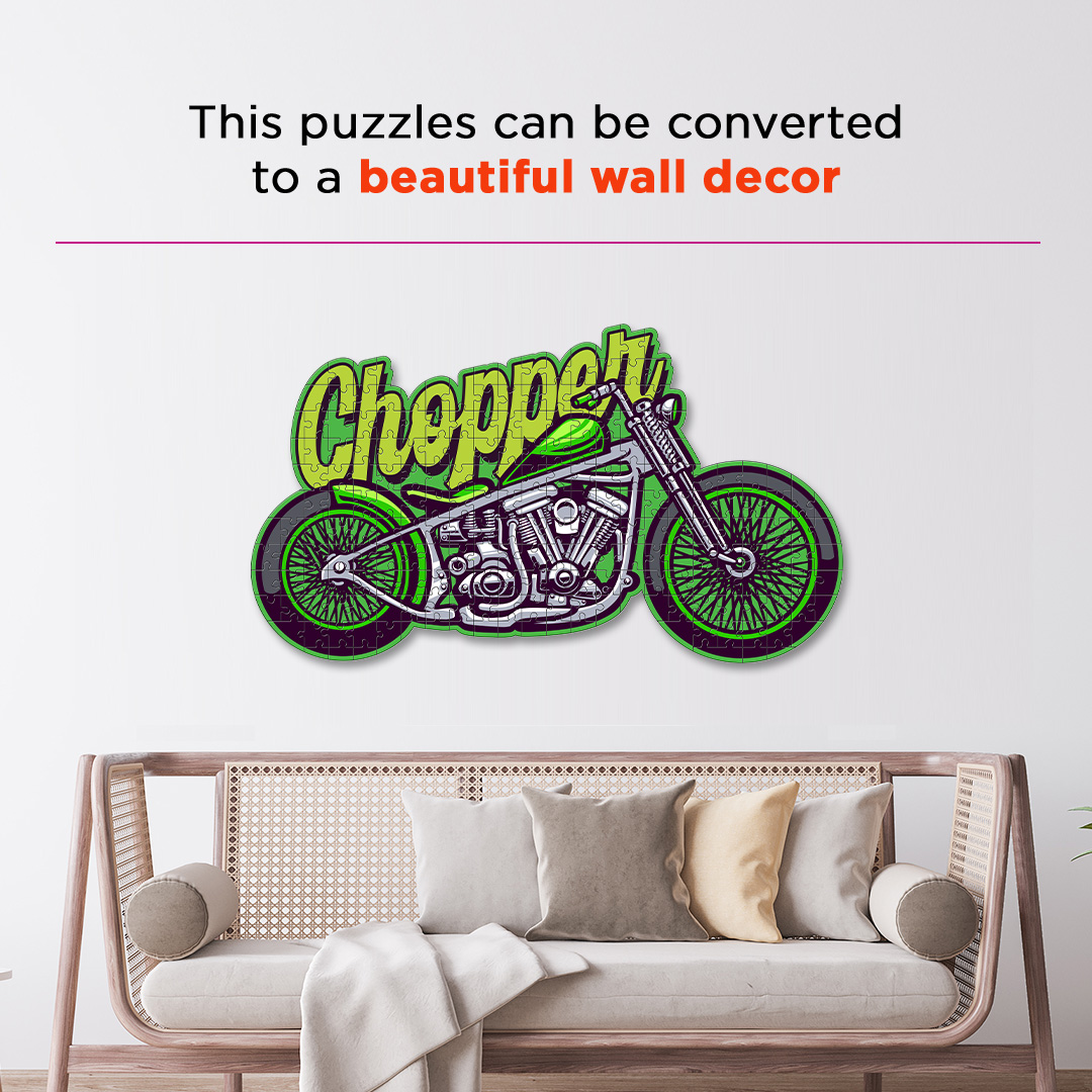 Chopper Motorcycle a perfectly crafted jigsaw puzzle for bike lovers