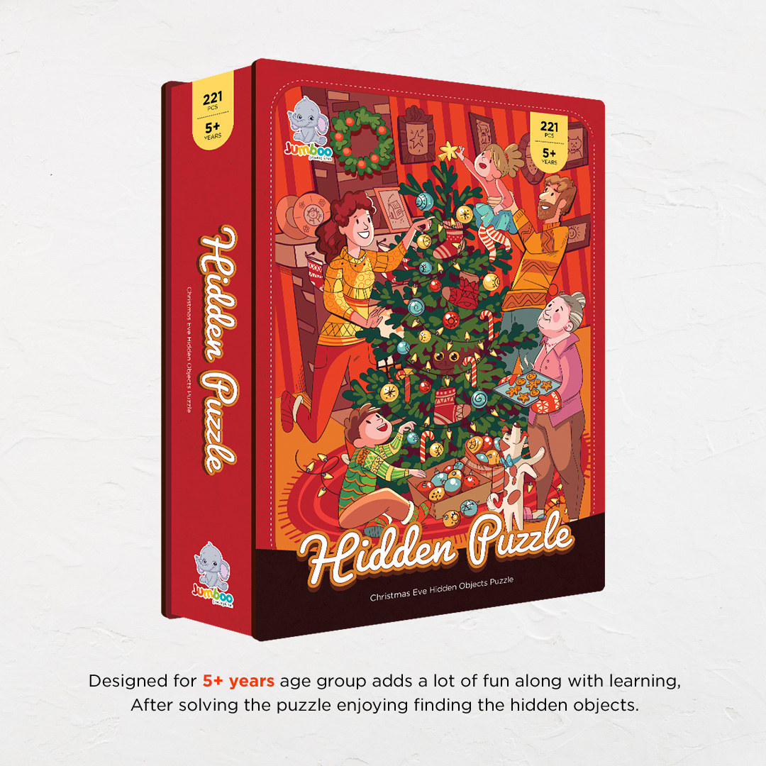 Christmas Eve hidden objects puzzle perfect for the curious kids