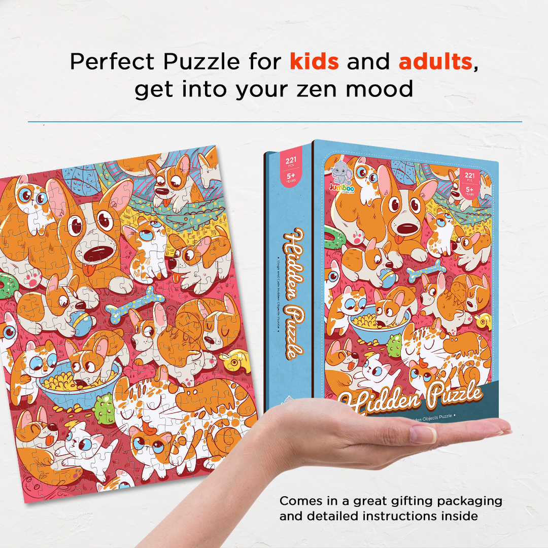 Dogs and Cats hidden objects puzzle perfect for the curious kids