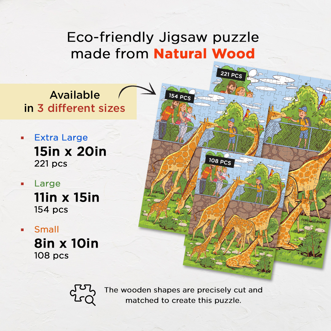 Feeding the Giraffe hidden objects puzzle perfect for the curious kids