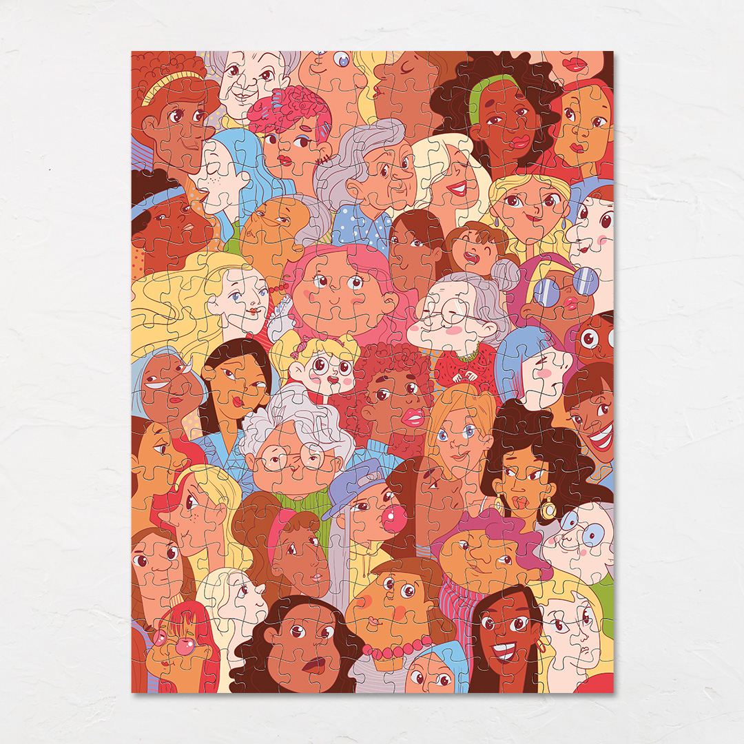 Female Faces hidden objects puzzle perfect for the curious kids