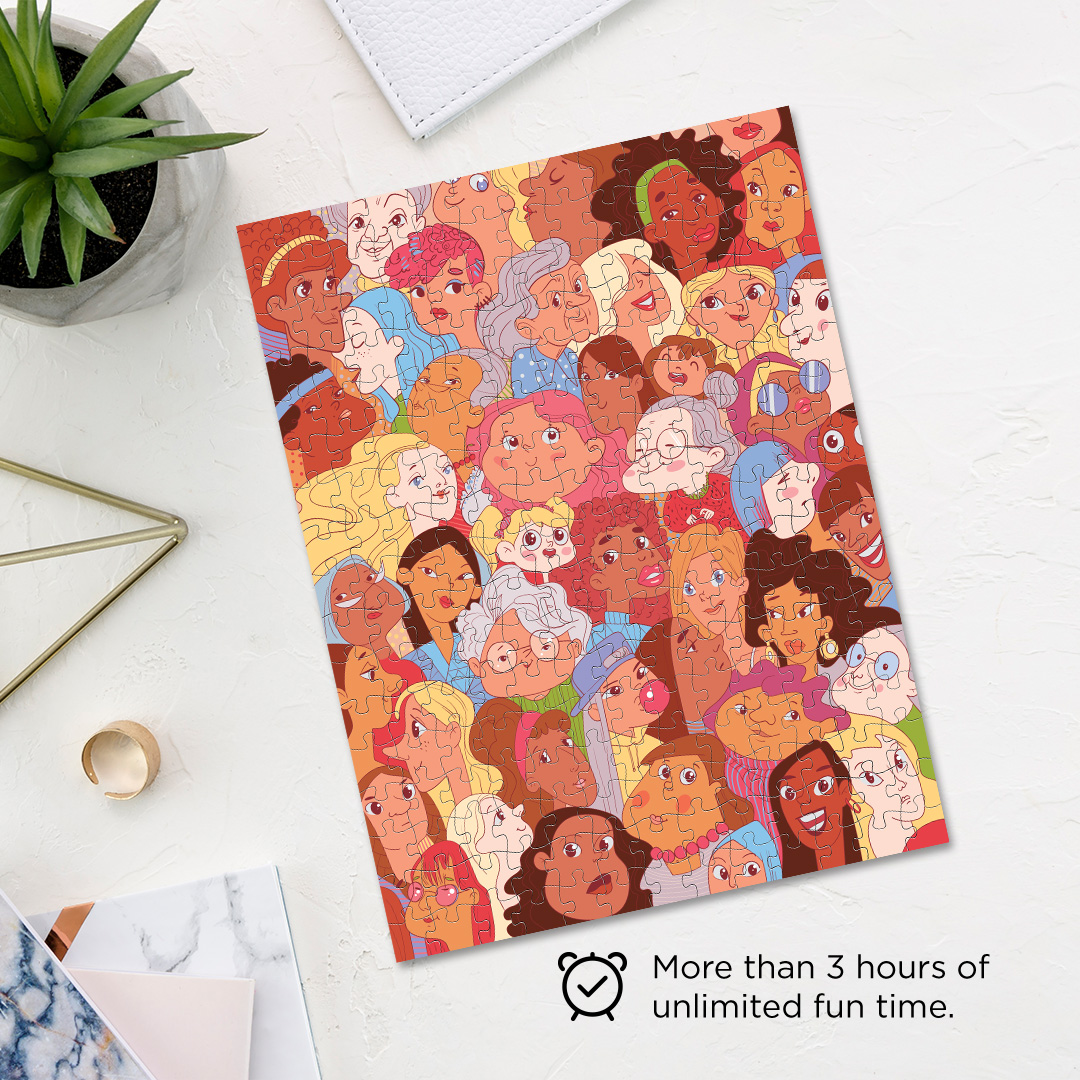 Female Faces hidden objects puzzle perfect for the curious kids