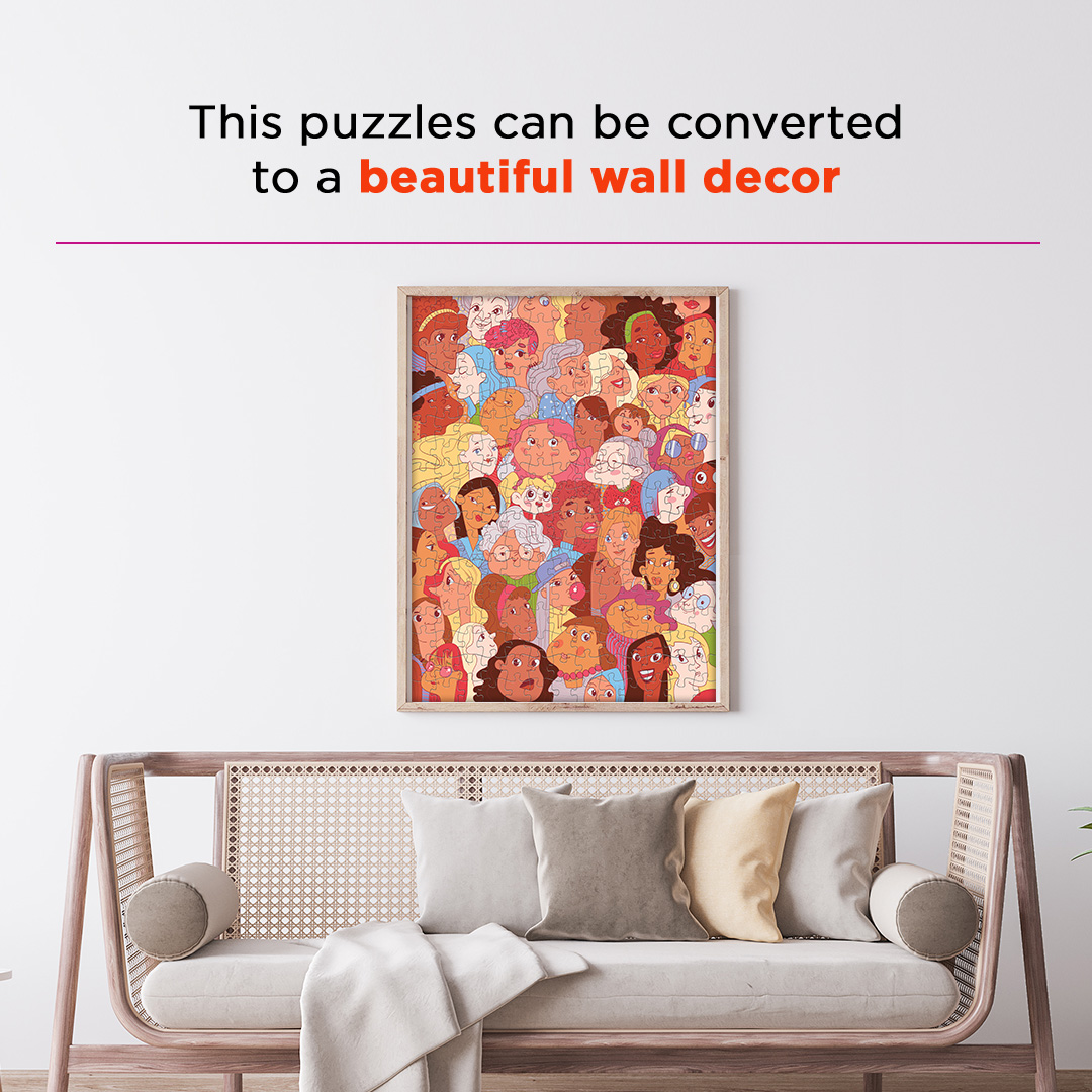 Female Faces hidden objects puzzle perfect for the curious kids