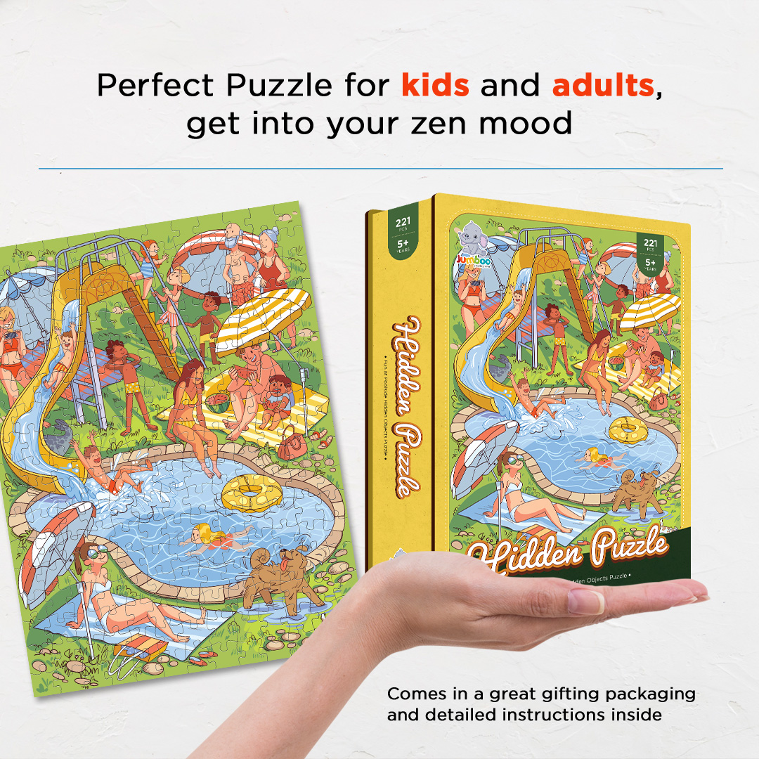 Fun at Poolside hidden objects puzzle perfect for the curious kids