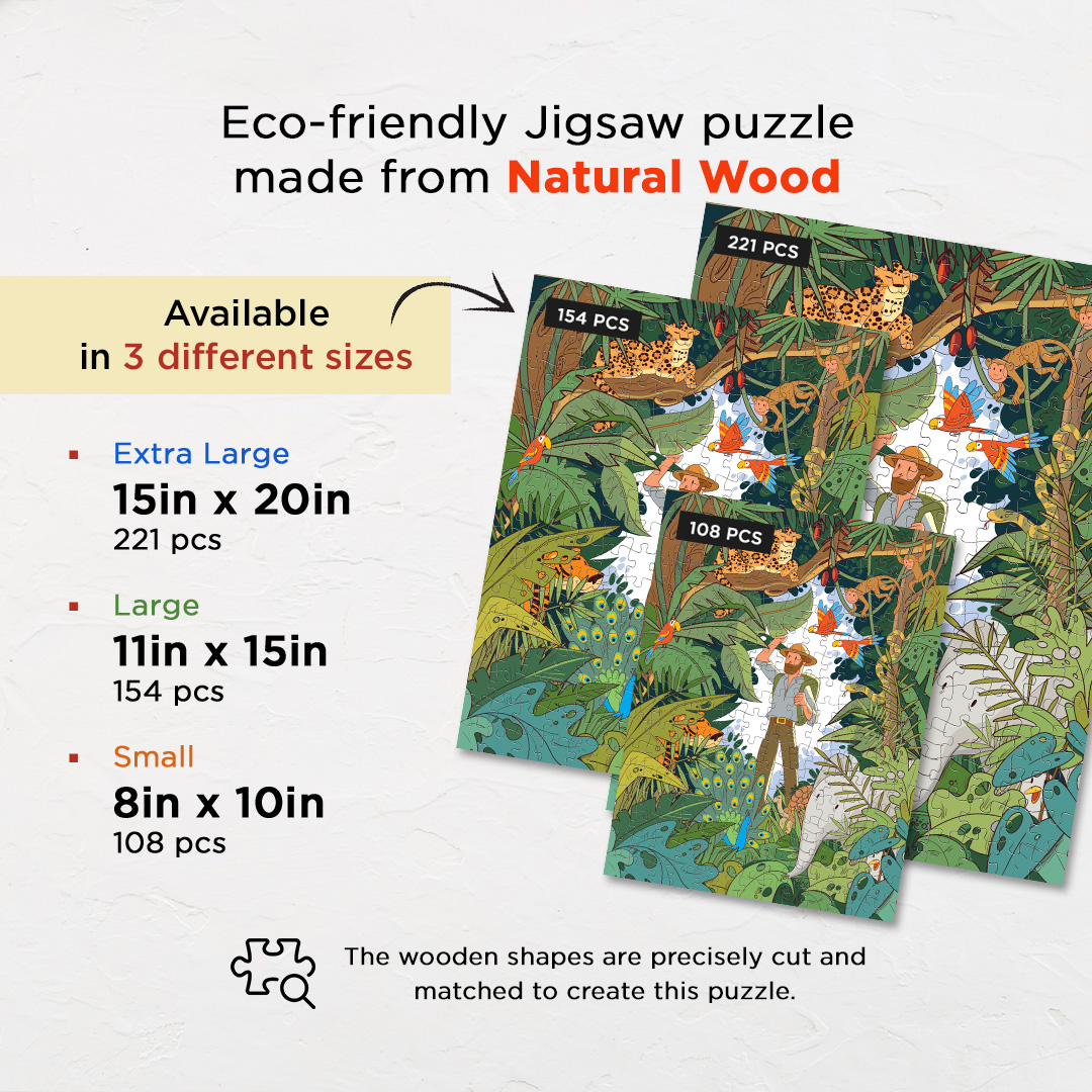 Jungle Animals objects puzzle perfect for the curious kids