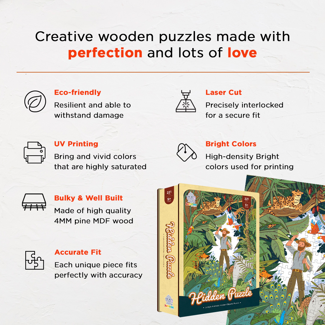 Jungle Animals objects puzzle perfect for the curious kids
