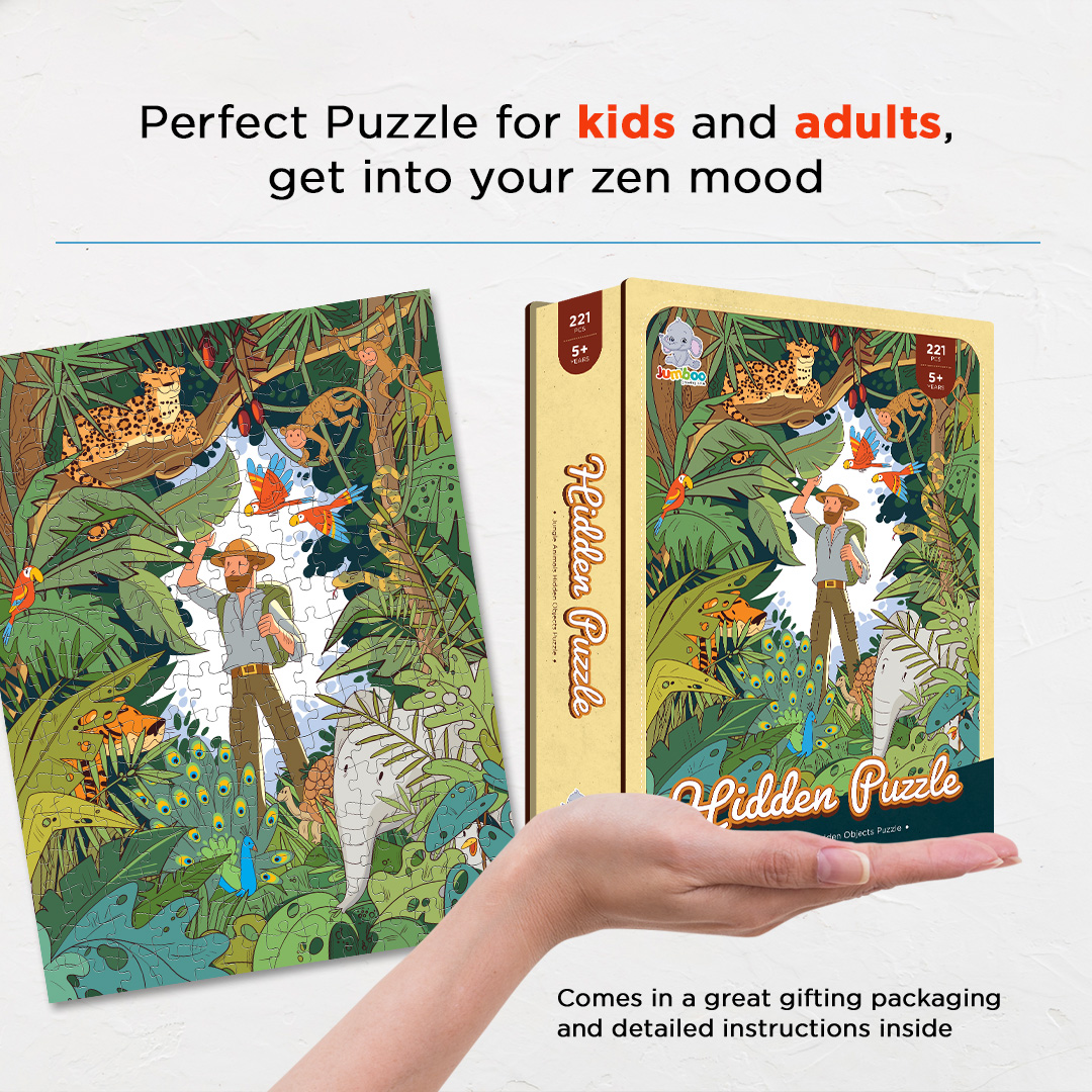 Jungle Animals objects puzzle perfect for the curious kids