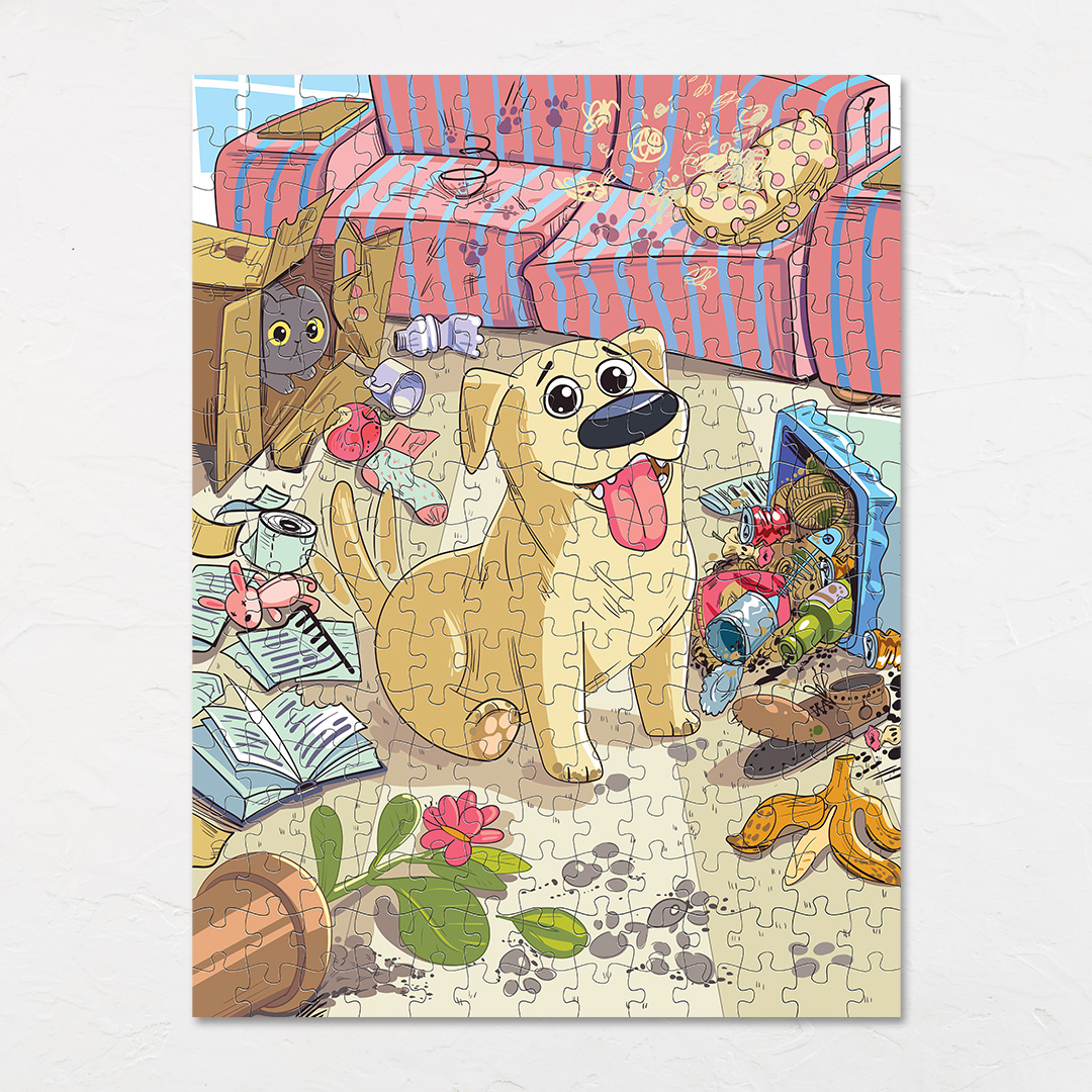 Messy Dog objects puzzle perfect for the curious kids