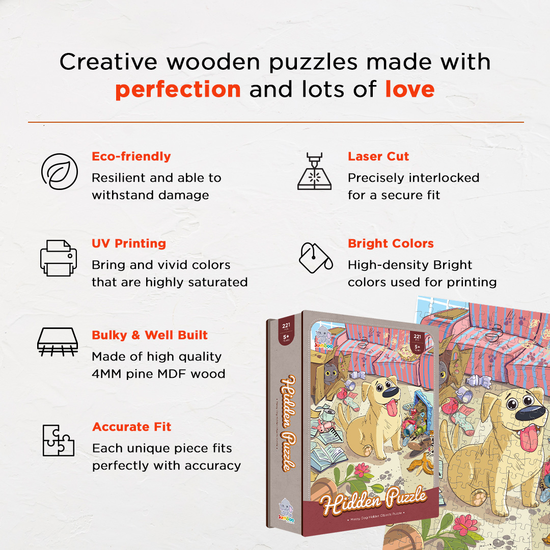 Messy Dog objects puzzle perfect for the curious kids