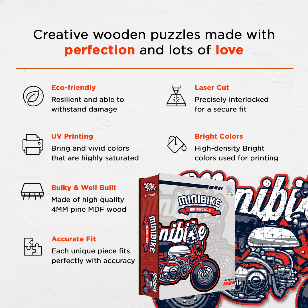 Minibike Motorcycle a perfectly crafted jigsaw puzzle for bike lovers