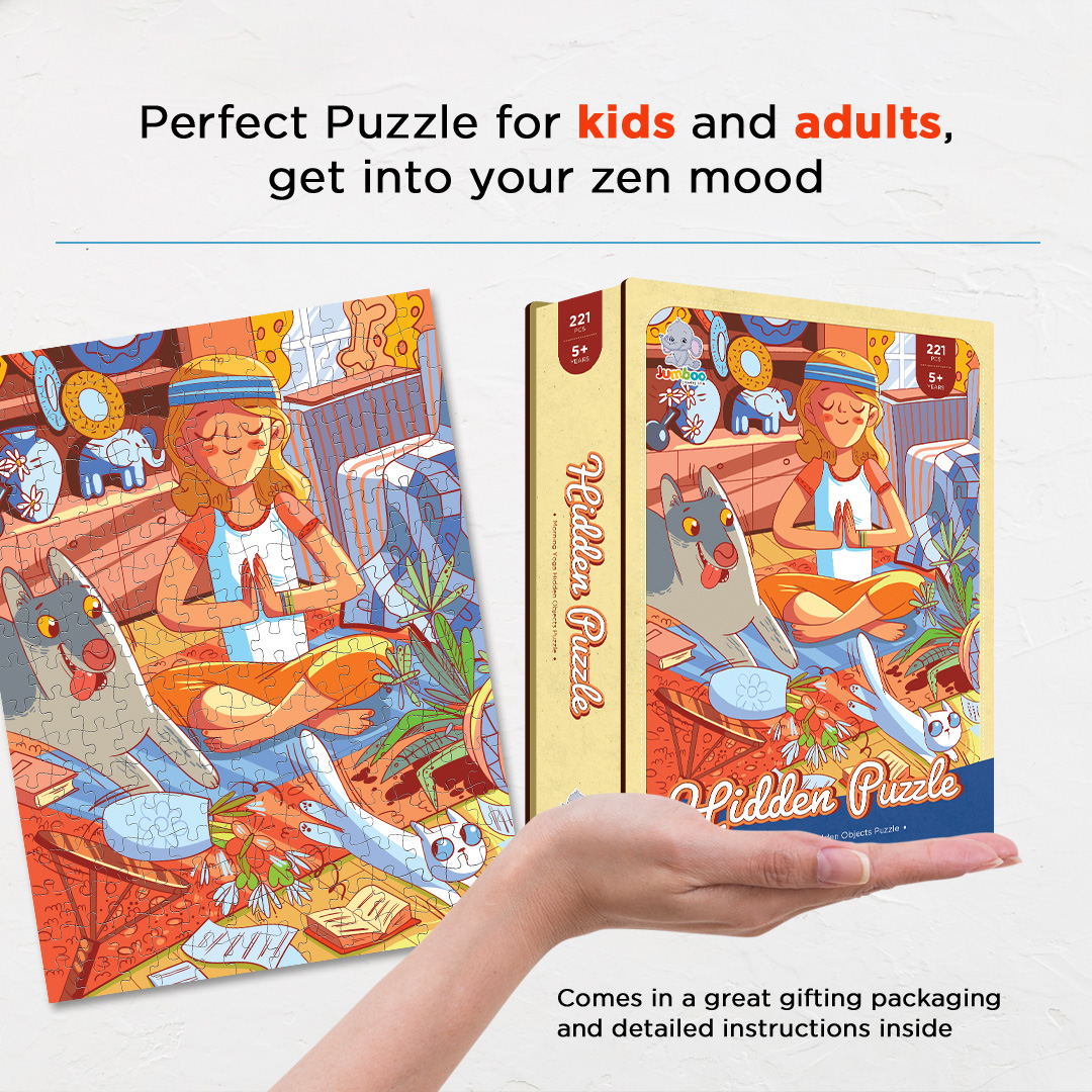 Morning Yoga hidden objects puzzle perfect for the curious kids