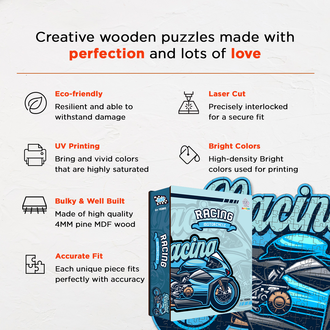 Racing Motorcycle a perfectly crafted jigsaw puzzle for bike lovers