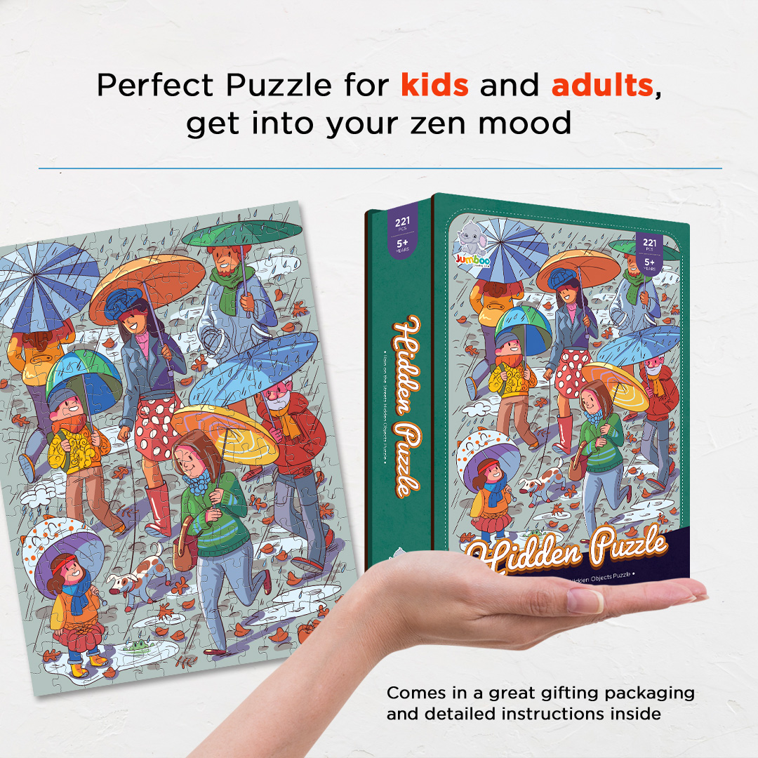 Rain on the Streets hidden objects puzzle perfect for the curious kids