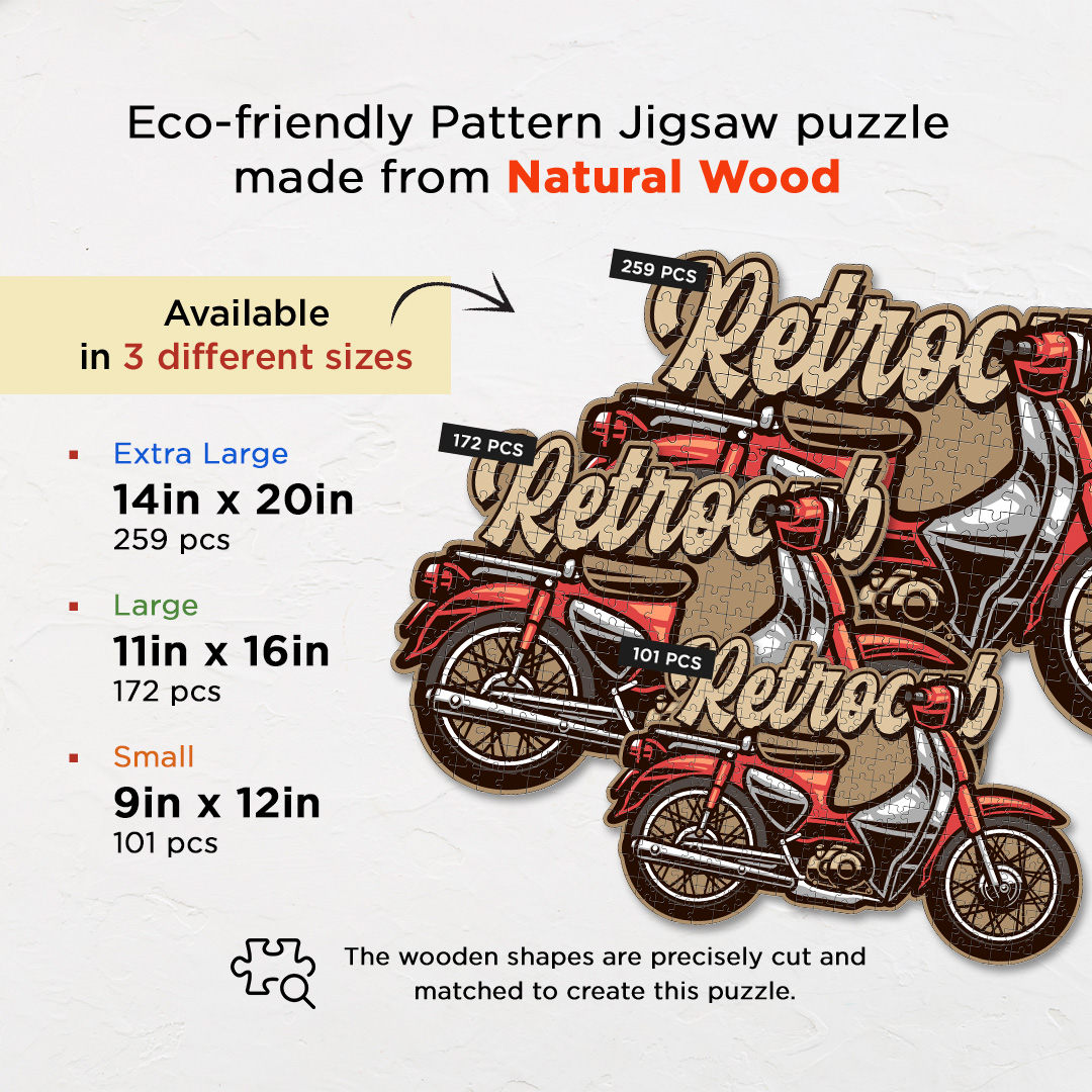 Retrocub Motorcycle a perfectly crafted jigsaw puzzle for bike lovers