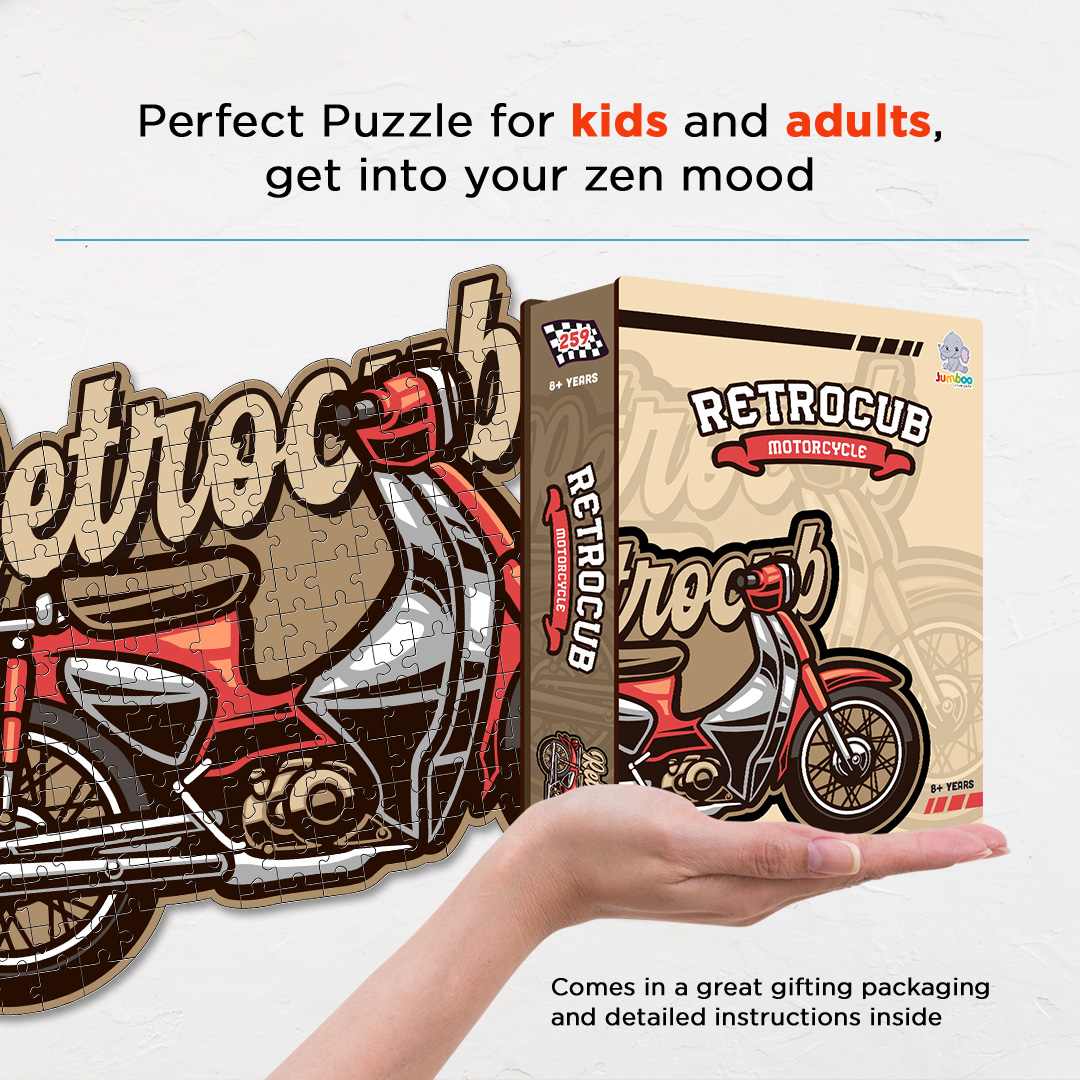 Retrocub Motorcycle a perfectly crafted jigsaw puzzle for bike lovers