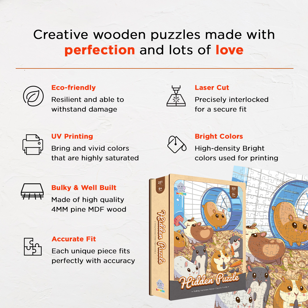 Rolling Hamsters objects puzzle perfect for the curious kids