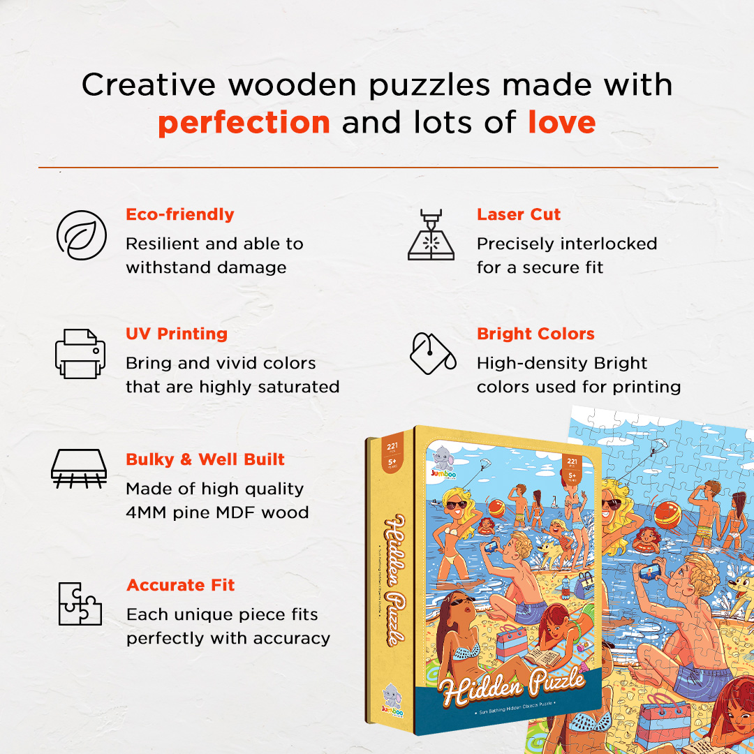 Sun Bathing objects puzzle perfect for the curious kids