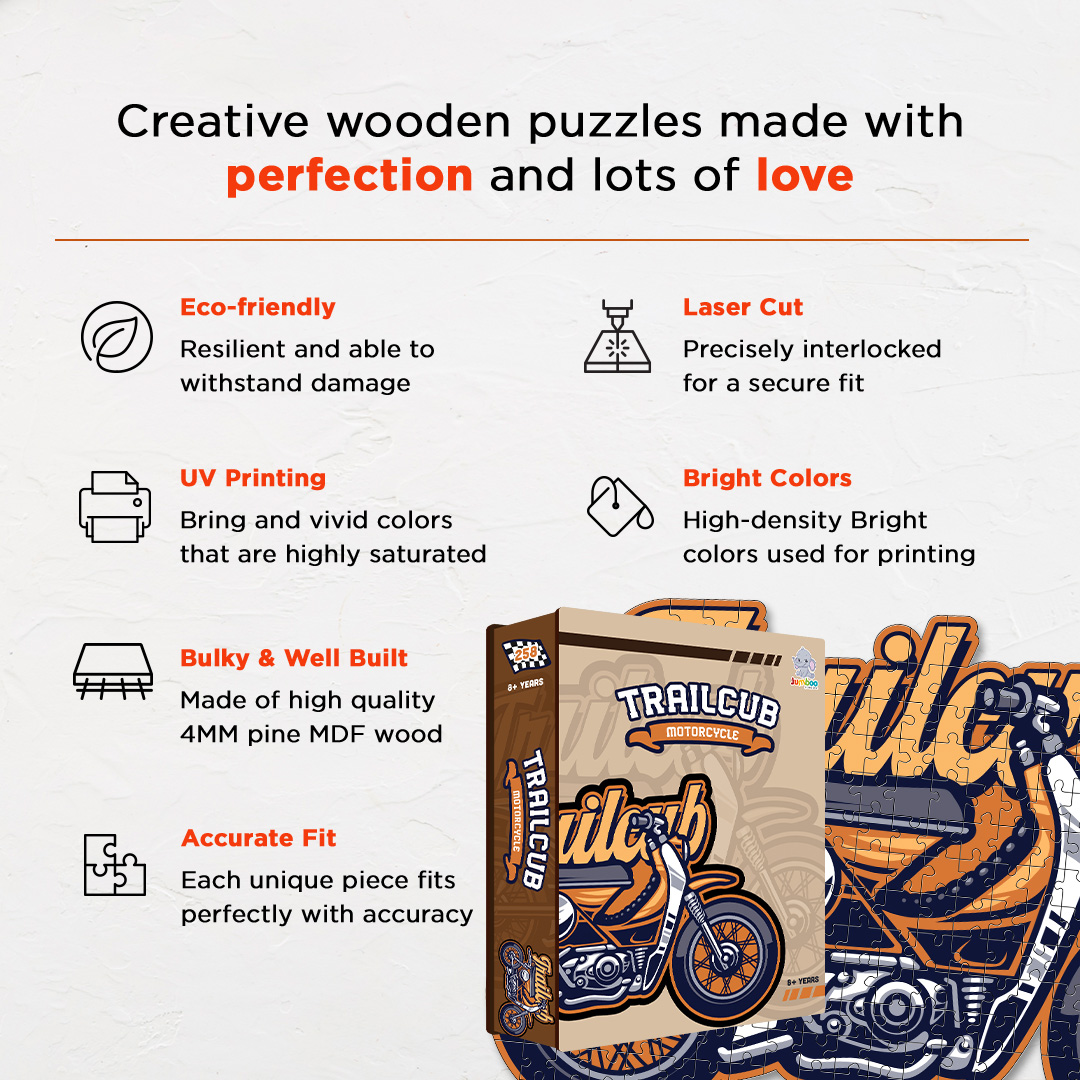 Trailcub Motorcycle a perfectly crafted jigsaw puzzle for bike lovers