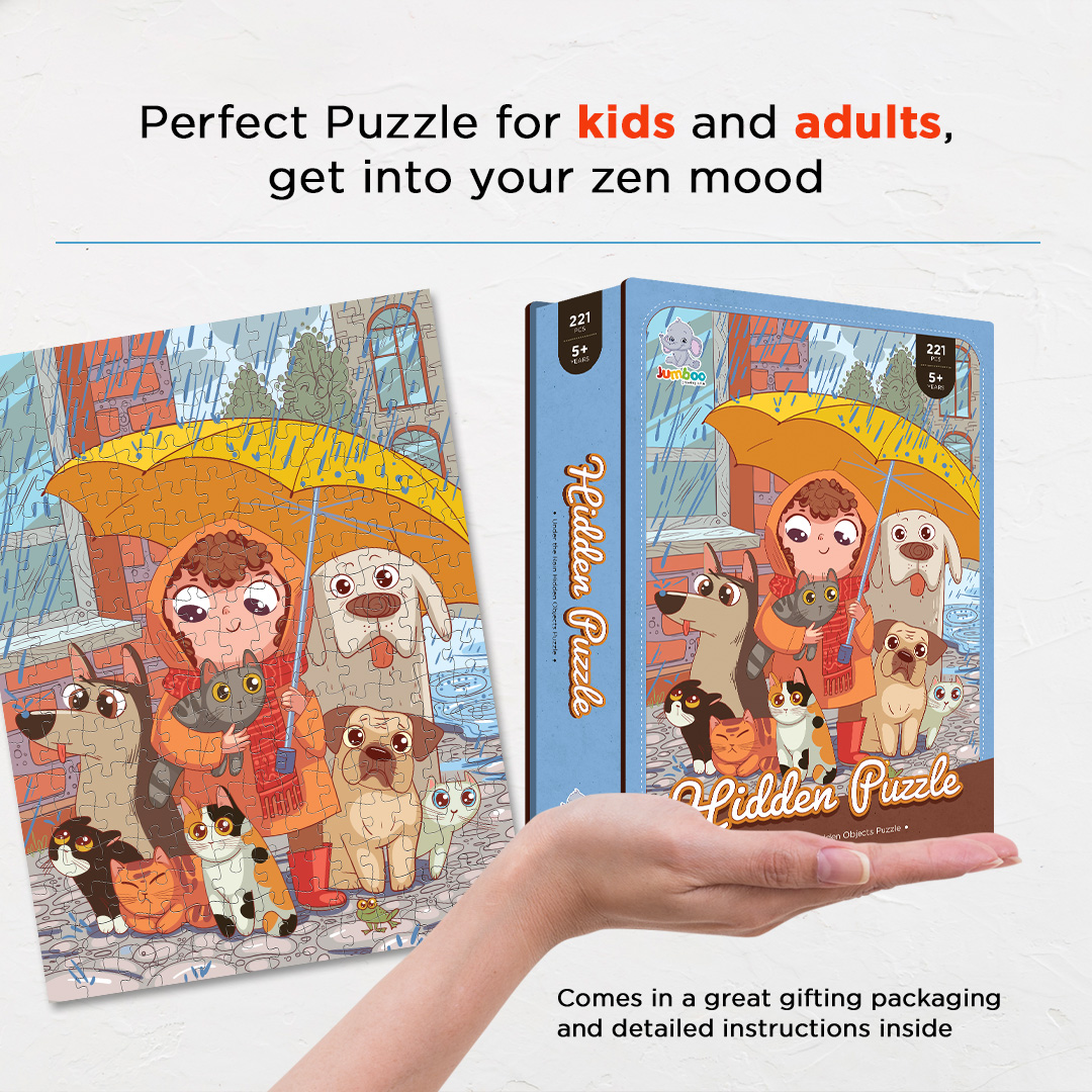 Under the Rain hidden objects puzzle perfect for the curious kids