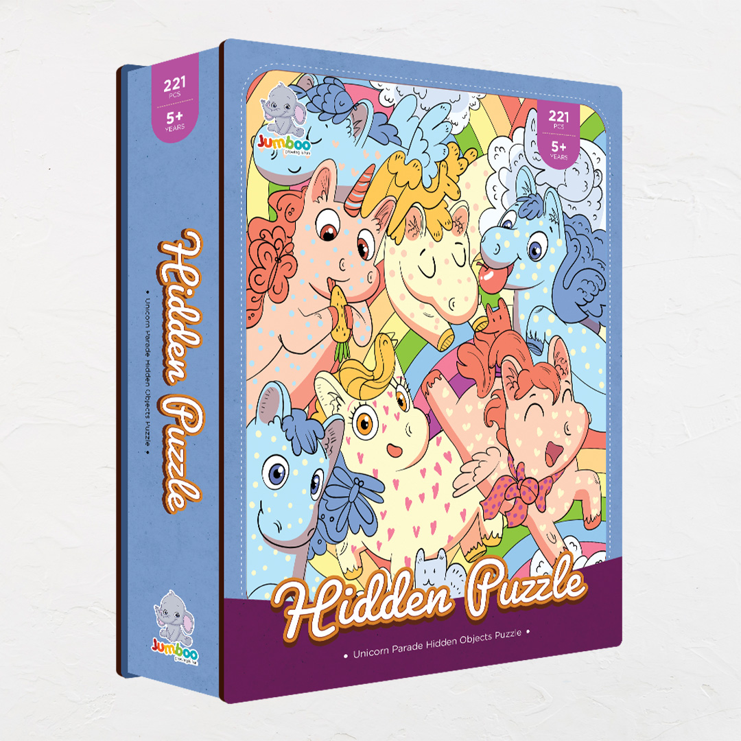Unicorn Parade hidden objects puzzle perfect for the curious kids