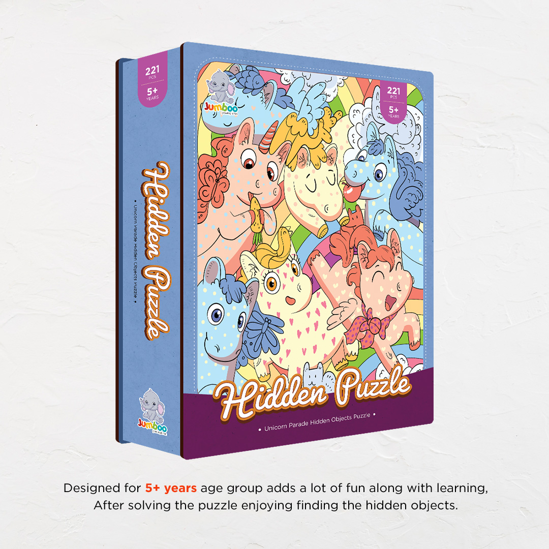 Unicorn Parade hidden objects puzzle perfect for the curious kids