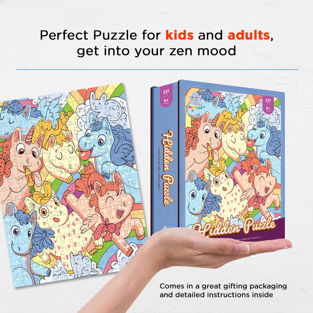 Unicorn Parade hidden objects puzzle perfect for the curious kids