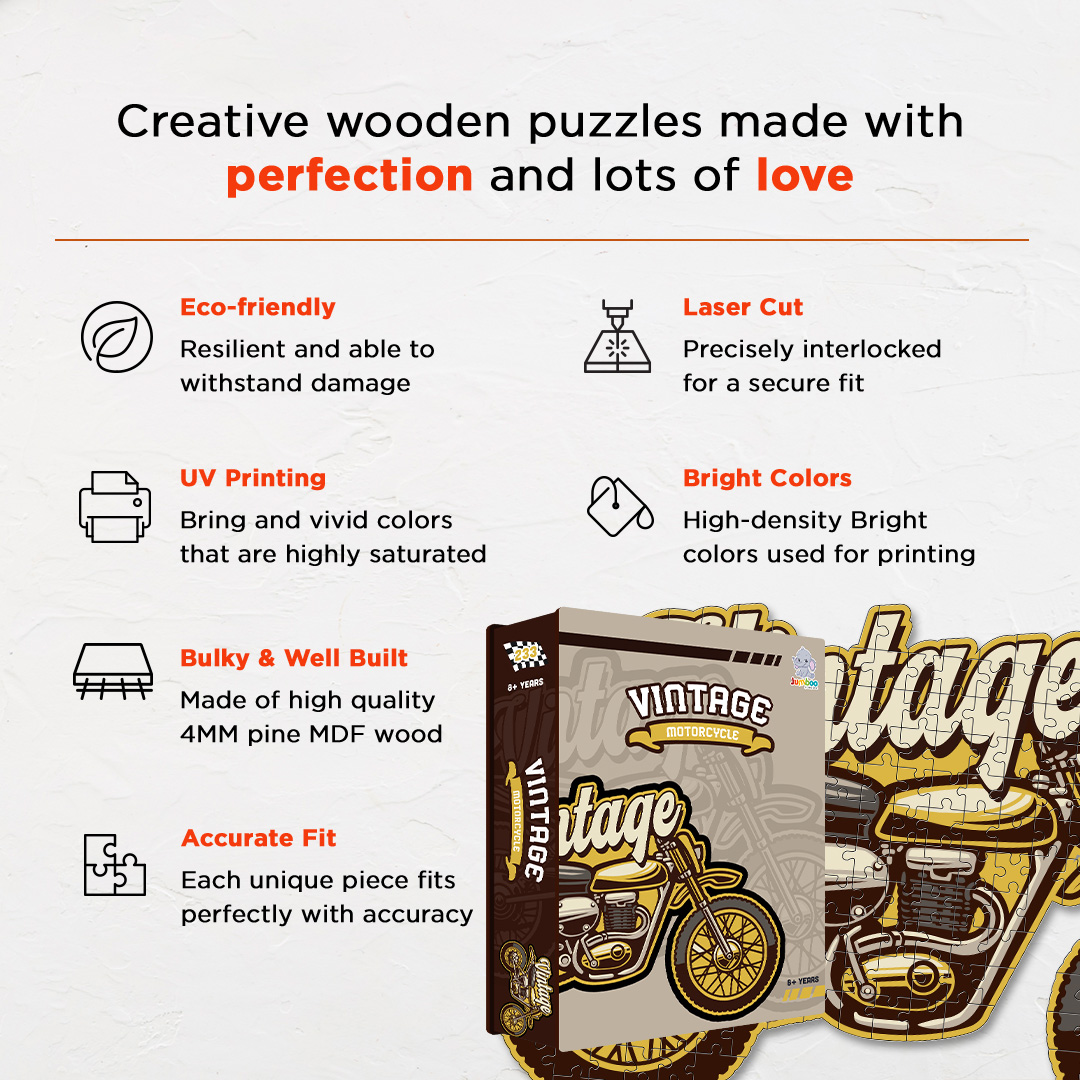 Vintage Motorcycle a perfectly crafted jigsaw puzzle for bike lovers