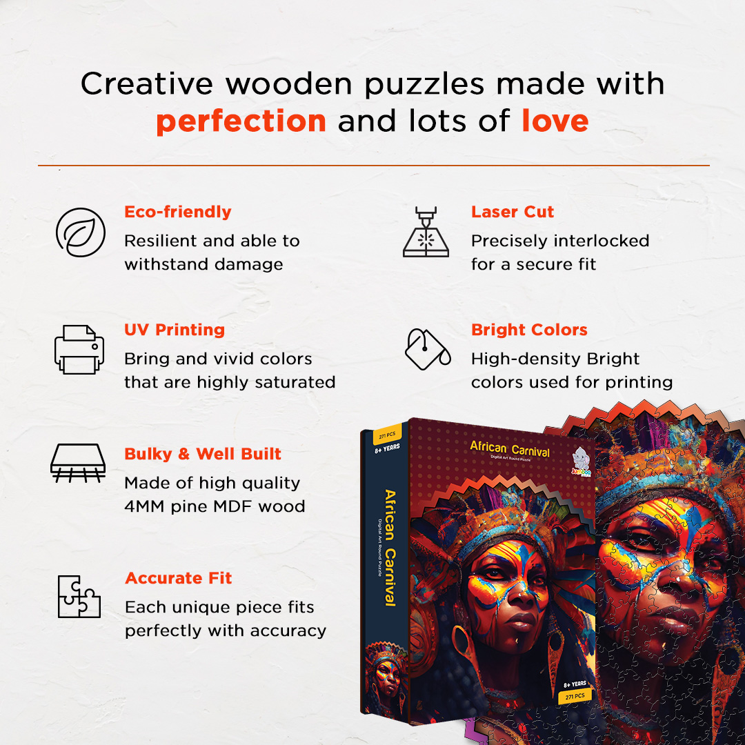 African Carnival digital art puzzle for kids and adults a creative art base puzzle