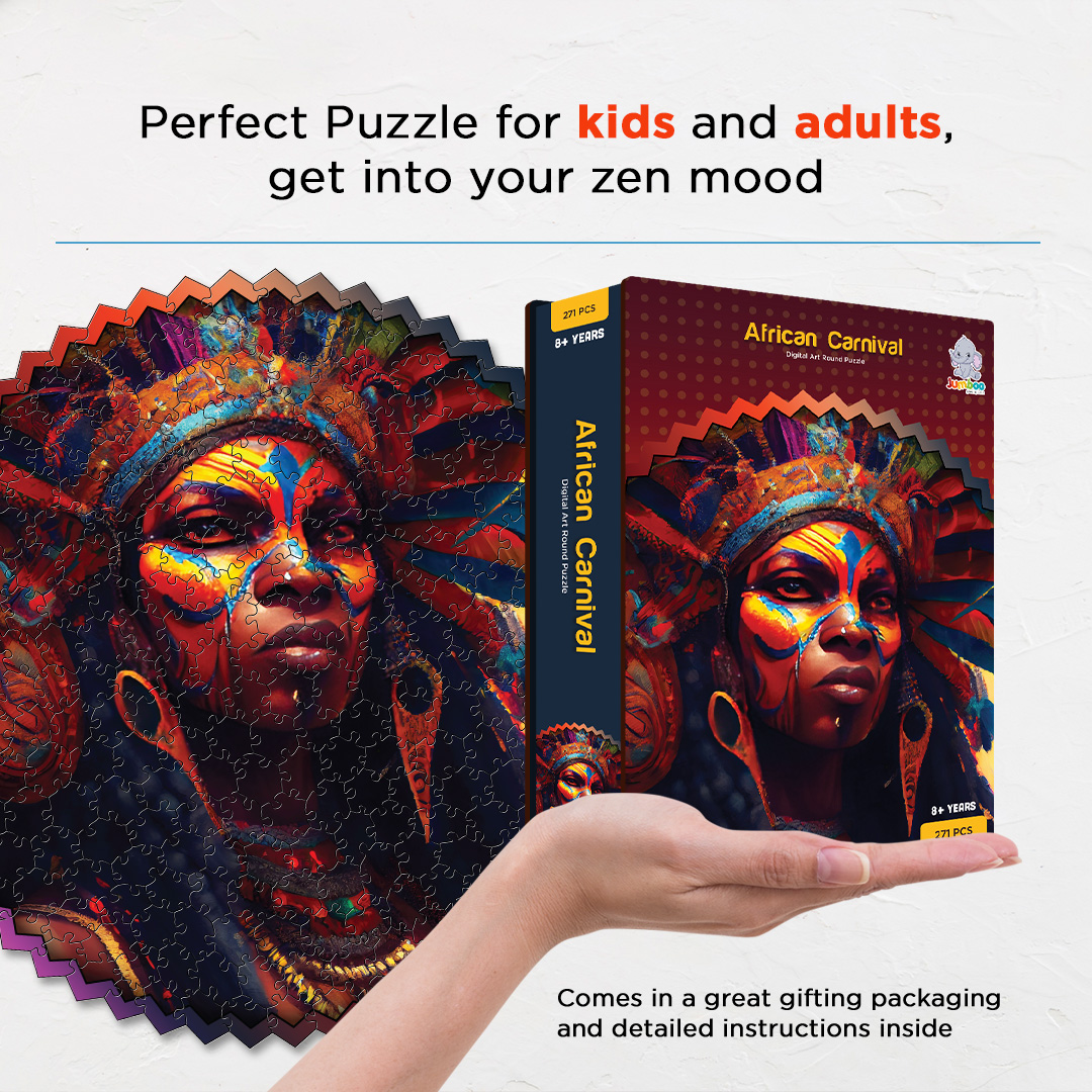 African Carnival digital art puzzle for kids and adults a creative art base puzzle