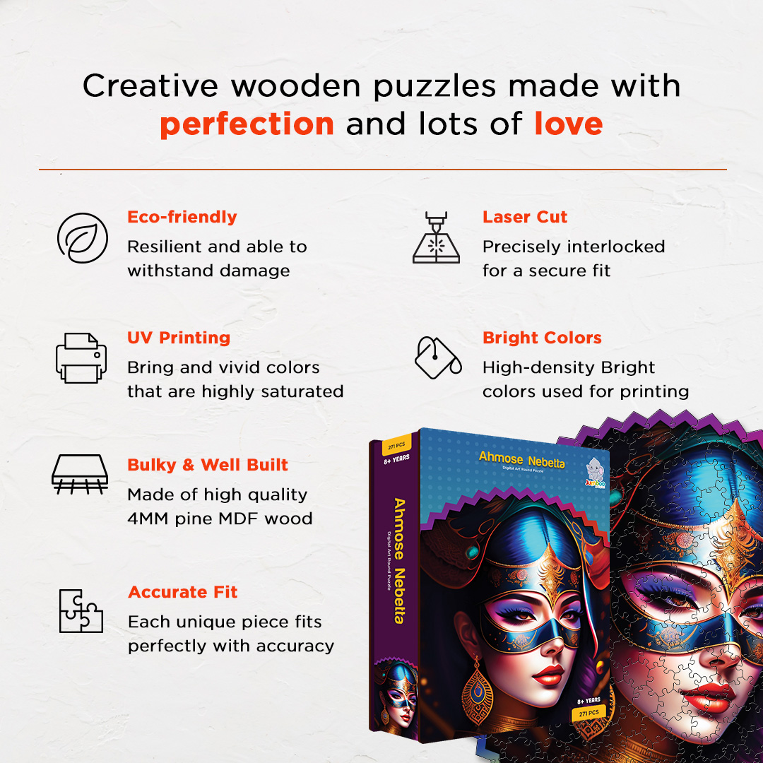 Ahmose Nebetta digital art puzzle for kids and adults a creative art base puzzle