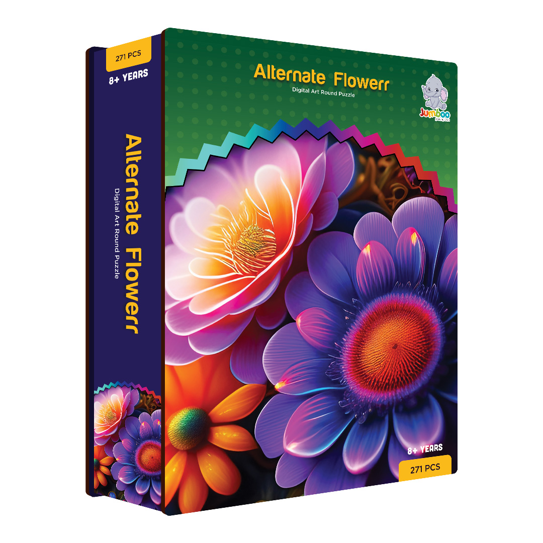 Alternate Flowers digital art puzzle for kids and adults a creative art base puzzle