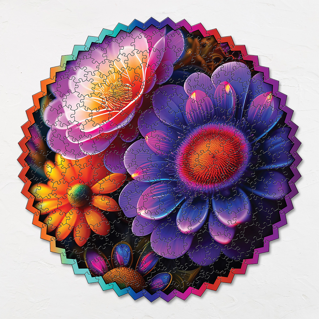 Alternate Flowers digital art puzzle for kids and adults a creative art base puzzle