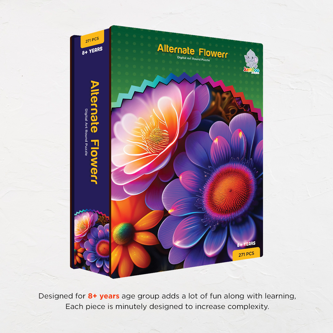 Alternate Flowers digital art puzzle for kids and adults a creative art base puzzle