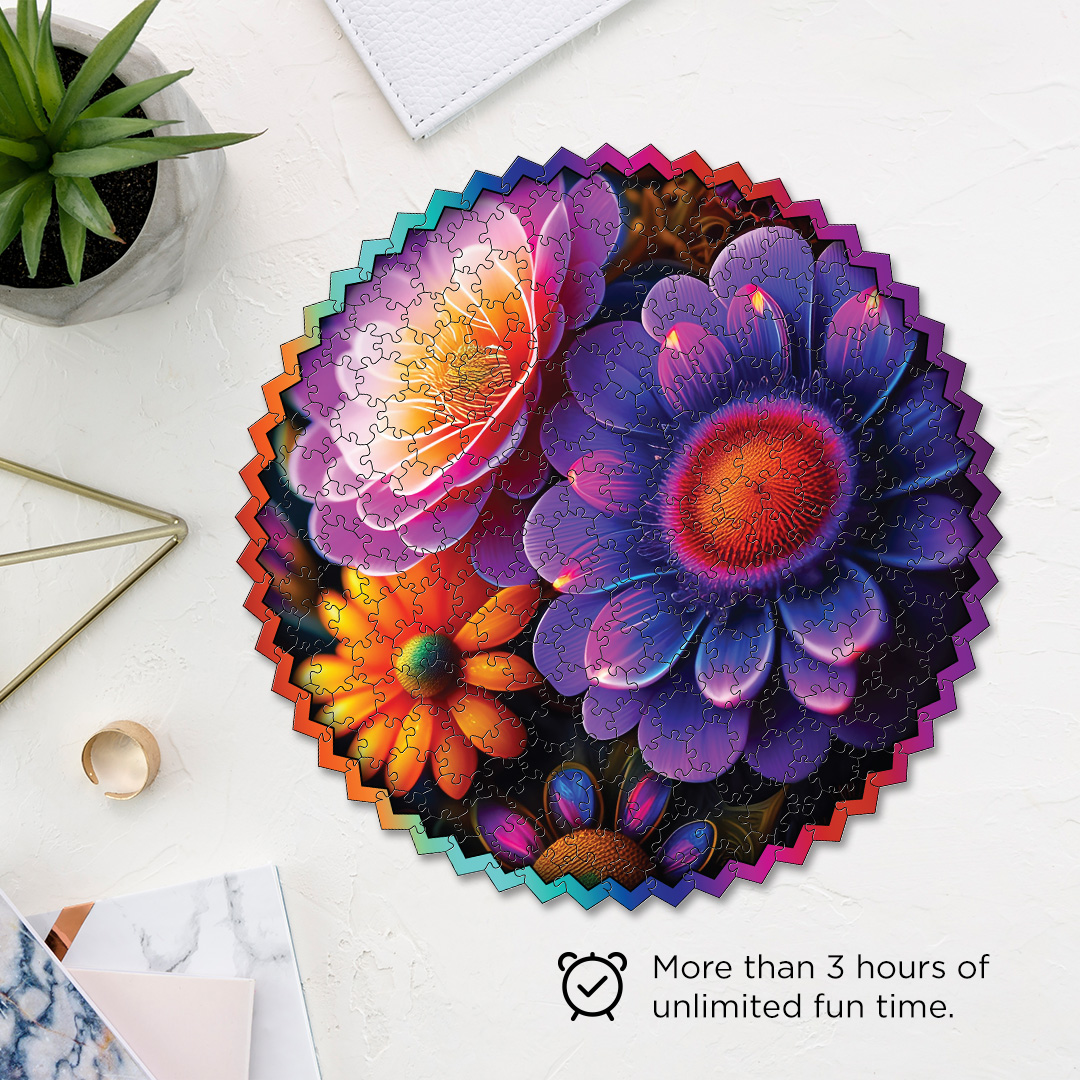Alternate Flowers digital art puzzle for kids and adults a creative art base puzzle