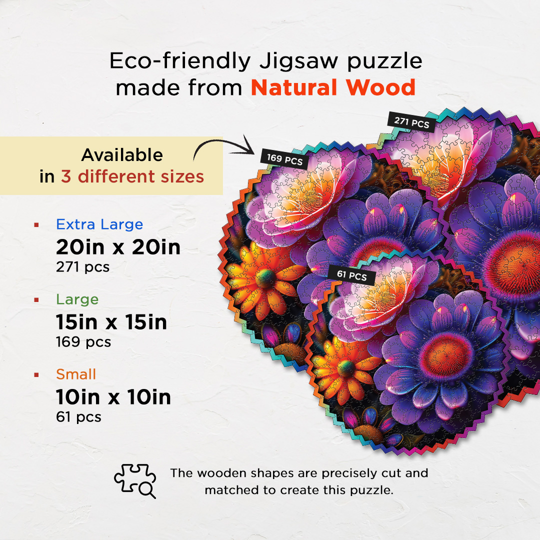 Alternate Flowers digital art puzzle for kids and adults a creative art base puzzle