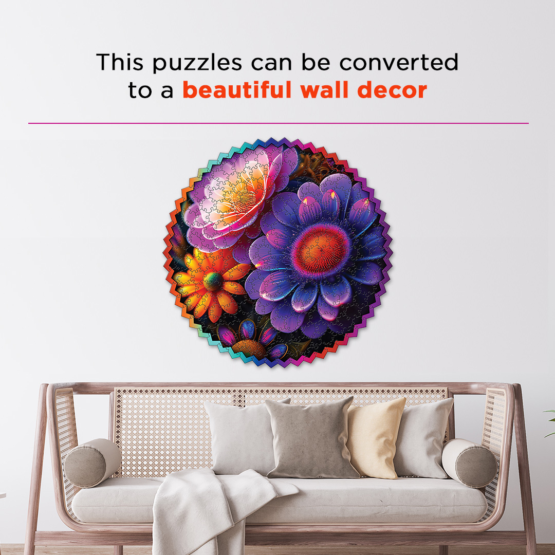 Alternate Flowers digital art puzzle for kids and adults a creative art base puzzle