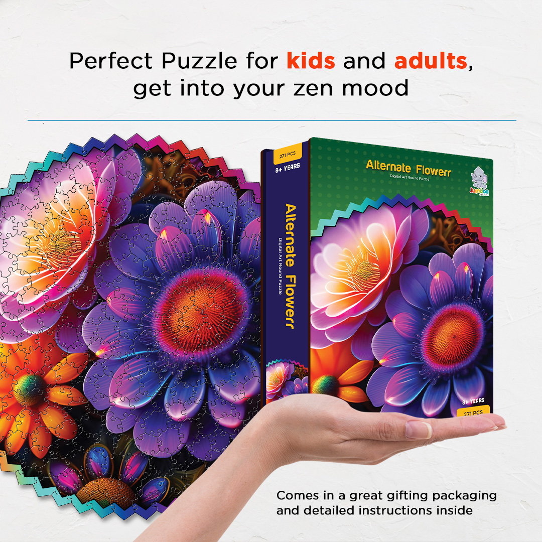 Alternate Flowers digital art puzzle for kids and adults a creative art base puzzle