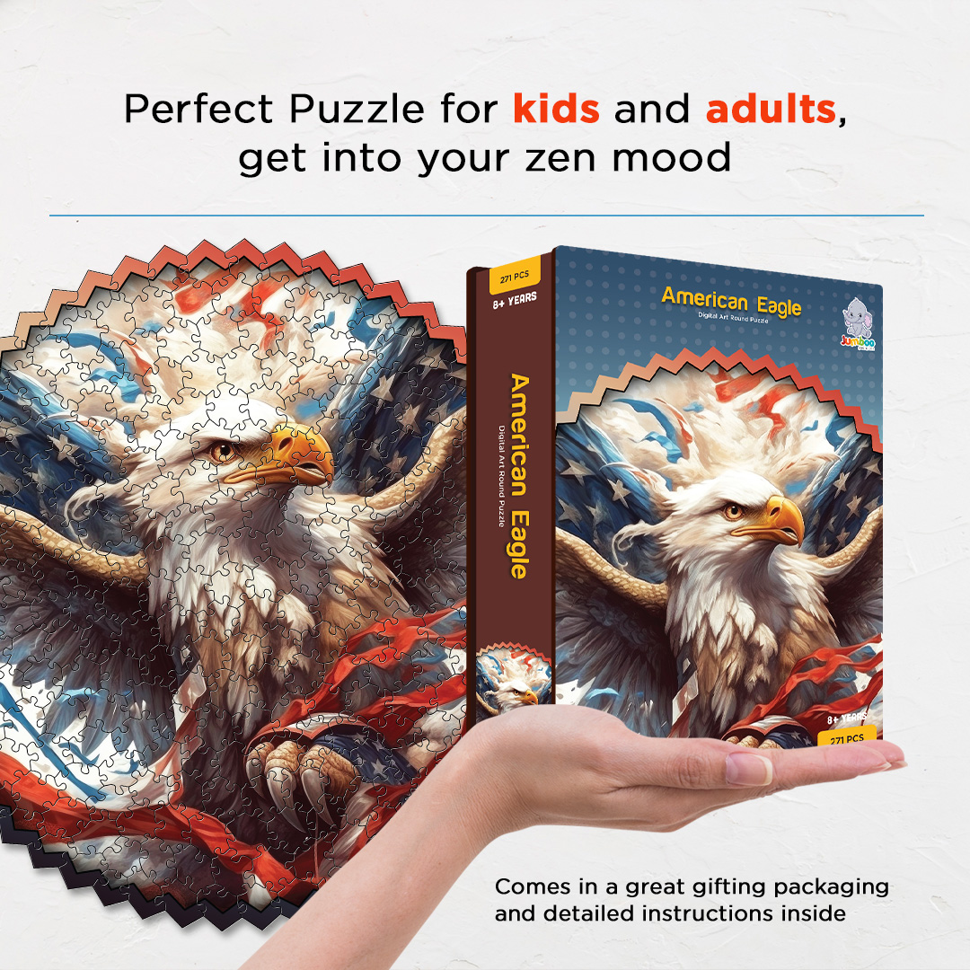 American Eagle digital art puzzle for kids and adults a creative art base puzzle