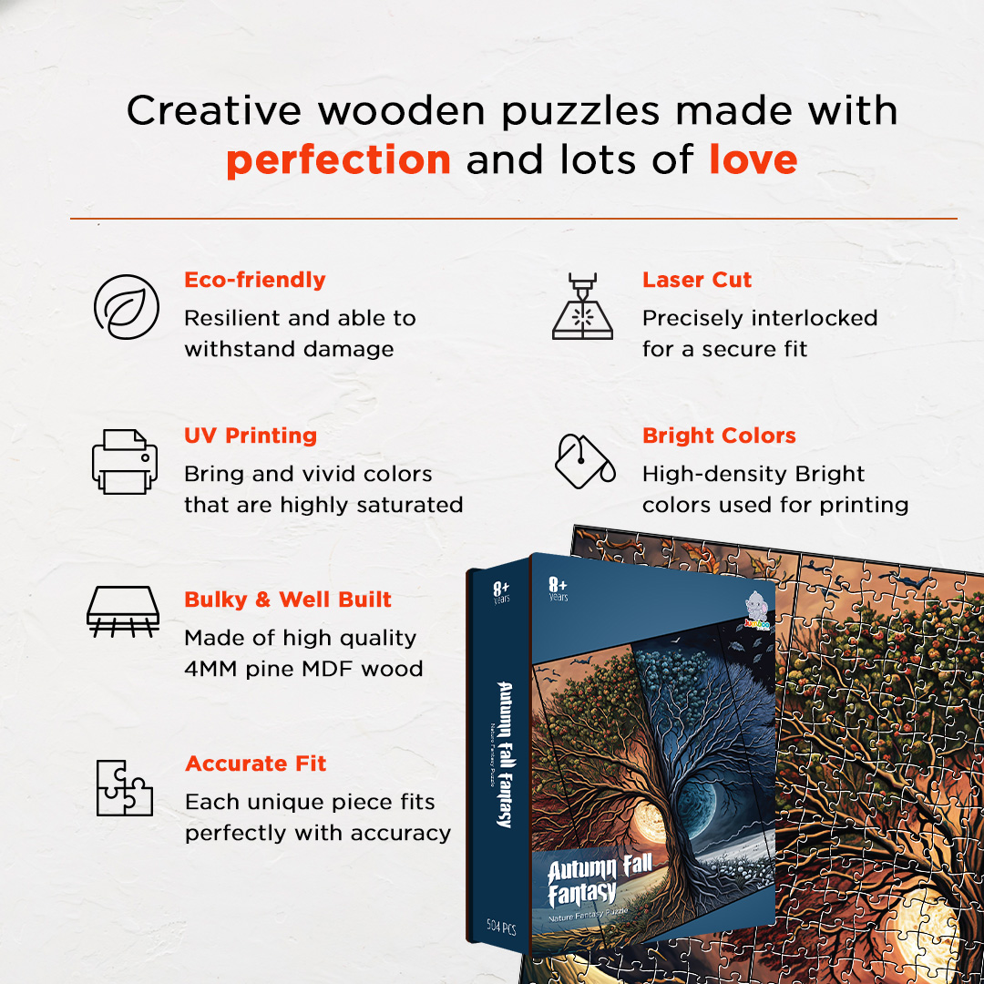 Autumn Fall Fantasy unique jigsaw puzzles created to bring a live décor