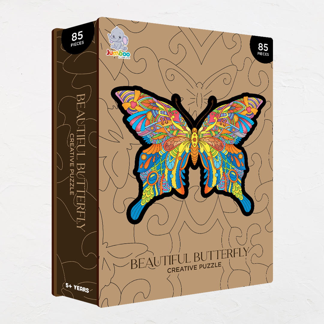 Beautiful Butterfly creative jigsaw puzzle for kids and adults includes different custom shapes