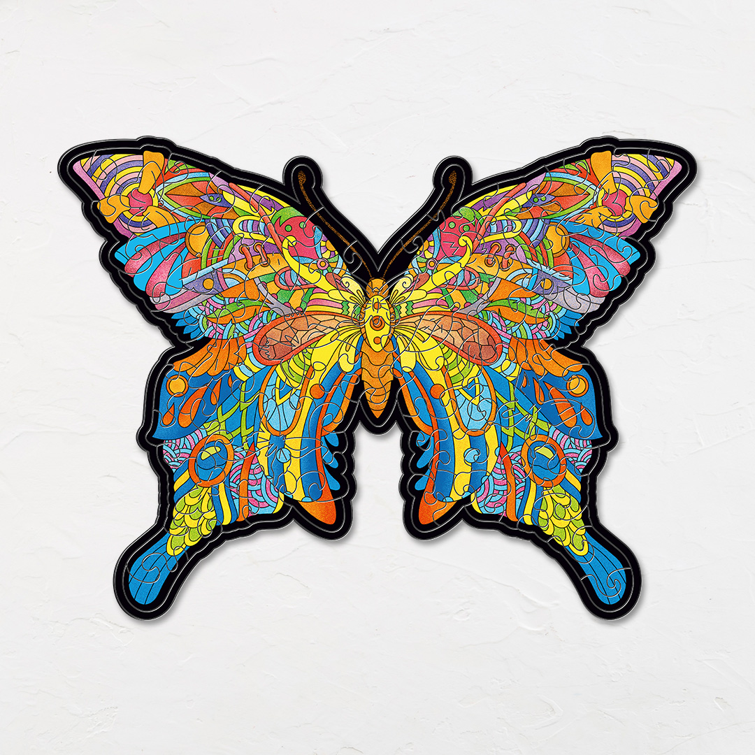 Beautiful Butterfly creative jigsaw puzzle for kids and adults includes different custom shapes