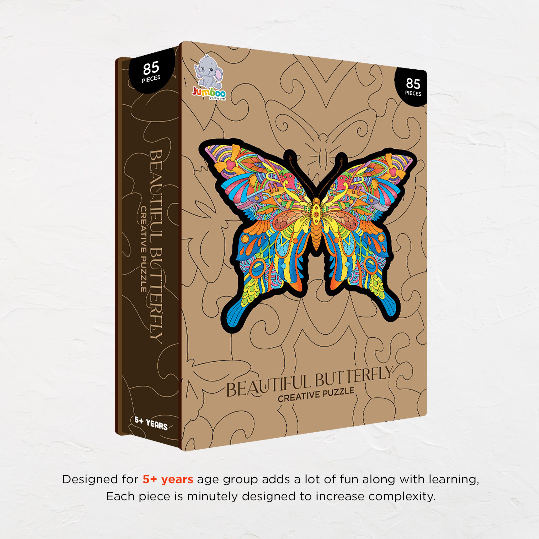 Beautiful Butterfly creative jigsaw puzzle for kids and adults includes different custom shapes