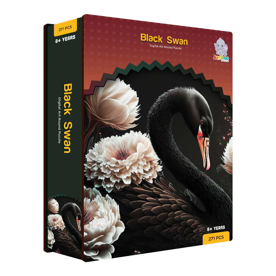 Black Swan digital art puzzle for kids and adults a creative art base puzzle