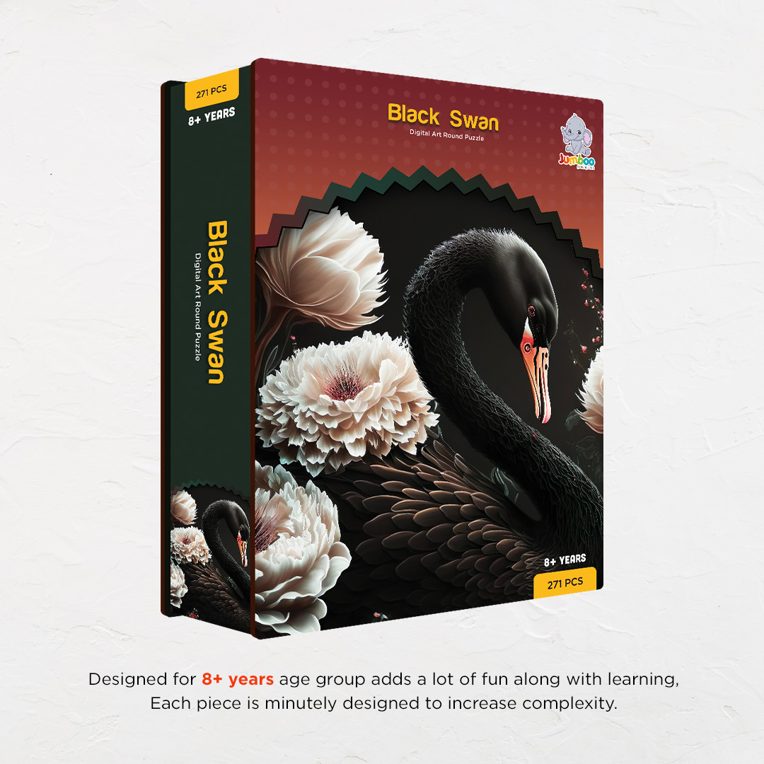 Black Swan digital art puzzle for kids and adults a creative art base puzzle
