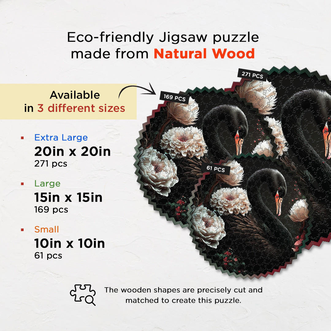 Black Swan digital art puzzle for kids and adults a creative art base puzzle